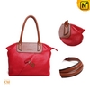 Women Red Leather Handbag CW219080 - cwmalls.com