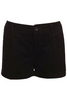 Turn-up Middle Waist Black Shorts