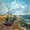 платок По мотивам картины В.Ван Гога "Рыбачьи лодки на берегу в Сен-Марье"