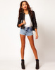 BLACK LEATHER LOOK CHAIN JACKET