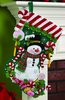 Candy Snowman Christmas Stocking - Felt Applique Kit