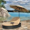 Double Chaise Patio Lounge with Umbrella