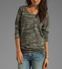 Monrow Camo Print Boyfriend Sweatshirt