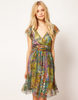 Traffic People Floral Silk Dress