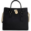 &#9679; Michael Kors Black Large Hamilton Saffiano Tote