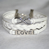 White leather bracelet.