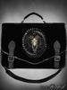 Briefcase "SATANIC" satchel black velvet cameo bag animal skull A4