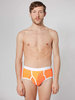 American Apparel Baby Rib Brief Neon Heather Orange / White