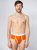 American Apparel Baby Rib Brief Bright Orange T / White