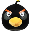 Подушка-игрушка "Angry birds", черная, 20 см.