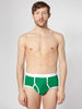 American Apparel Baby Rib Brief Kelly Green / White