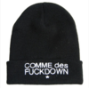 COMMES DES FUCK DOWN BEANIE BLACK