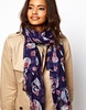 Skull And Floral Scarf