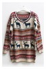 Nordic Print Oversized Knitted Jumper