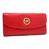 Michael Kors Red Patent Python-Embossed Leather Wallet 23983