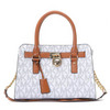 Michael Kors Hamilton MK Logo Satchel Vanilla 93687