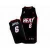 NBA Heat Lebron James #6 Adidas Black Jersey White Red 25642