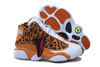 Nike Kids Jordan XIII White and Yellow - Leopard Shoes 40609