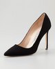 Manolo Blahnik BB Suede Point-Toe Pumps IN BLACK