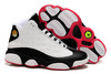 Air Jordan Retro 13 White/Black/Red Leather Basketball Shoes