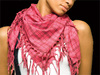 Pink check square neckerchief