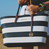 Michael Michael Kors Striped Medium Travel Tote - Navy/White