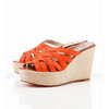 Christian Louboutin Crepon 100mm Wedges Satin Orange