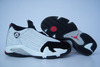 Retro Jordan 14 Women Shoes - Black Suede and White Leather Feature