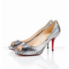 Christian Louboutin Mater Claude 85mm Watersnake Pumps Dark Silver