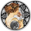 Серебряная монета Сбербанка «Знаки зодиака с живописью Альфонса Мухи». Телец