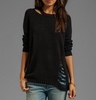 Central Park West Mesa Shredding Pullover in Black