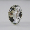 Pandora Bead Murano Glass Black Stars Charm