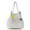 Michael Kors Perforated-Logo Large White Grab Bag