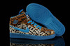 Michael Jordan 1 Phat Leopard-Blue/Wheat Female Basketball Shoes