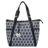 Michael Kors Whipped Large Zip-top Monogram Tote with Grey Black