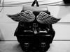 winged backpack black