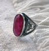 Pink RUBY Vintage Silver Ring