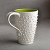 Spiky Mug : White and Neon Green