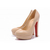 Christian Louboutin Bibi 140mm Leather Platform Pumps Nude