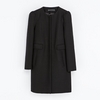 &#9679; Zara Black Coat With Box Sleeve