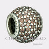 Pandora Silver Abstract Pave Brown CZ Bead