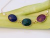 Gold Vermeil Necklace with Ruby, Emerald and Sapphire