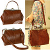 Ladies Retro Vintage PU Leather Shoulder Tote Handbag Womens Satchel Purse New