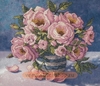 3234 Roses in Striped Vase 	(Dimensions)