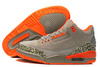 Nike Jordan 3 Orange and Grey Cement Basketball Sneaker Mens - Suede