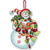 Snowman with Sweets Counted Cross Stitch Ornament