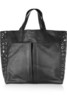 Raw Nevis eyelet-detailed leather tote
