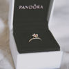 Pandora Gold ring with pink enamel