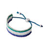 Woven Cuff Bracelet Green, Blue and Purple