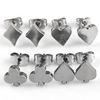 4 Pair Carved Playing Card Ear Stud Earrings Stainless Steel Gothic Punk Jewelry